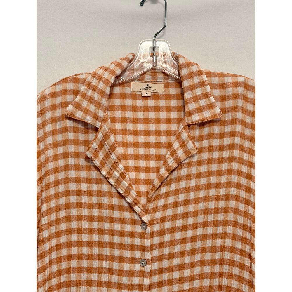 Rip Curl Premium Surf Check Shirt Short Sleeve Button Gauze Medium Beach Surf - Picture 3 of 13